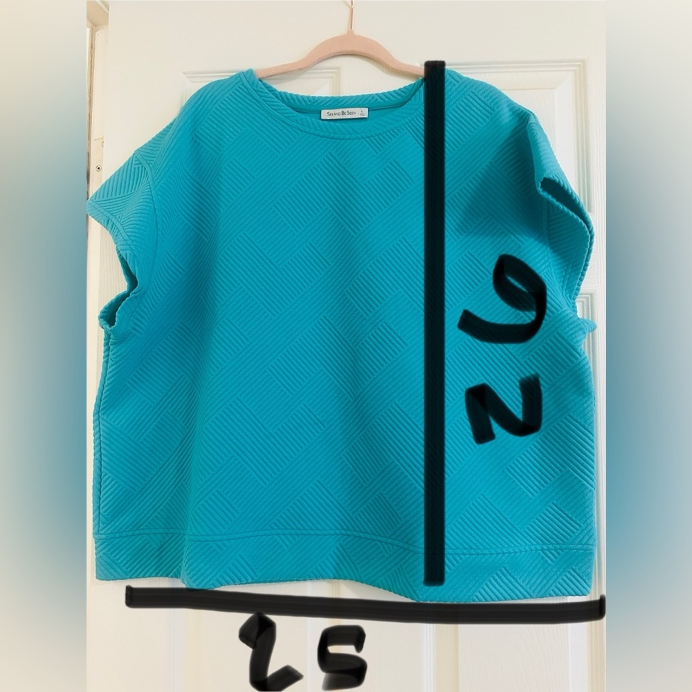 Blue Textured Women's Top